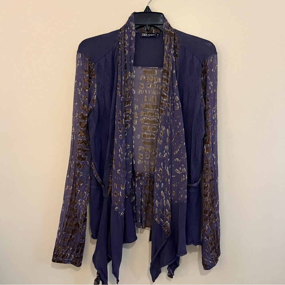 Didi Chic Women's Purple and Brown Cardigan